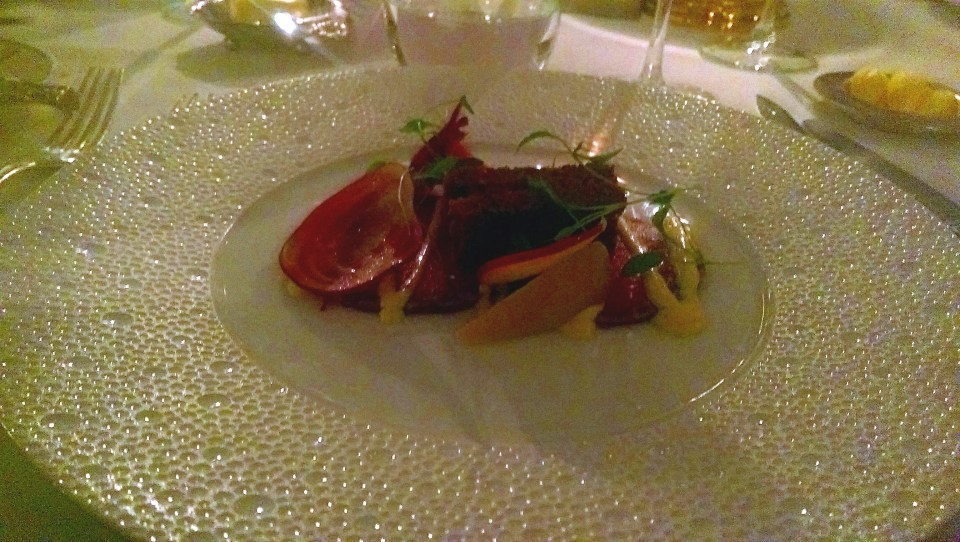 Beef carpaccio with salt beef toast