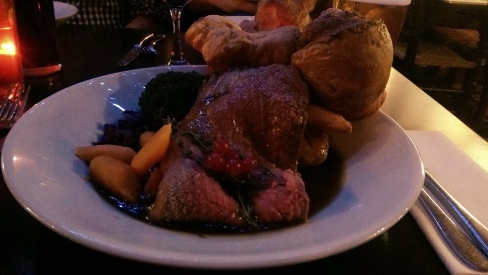 Roast beef and trimmings